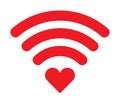 Wifi heart icon vector Ã¢â¬â stock illustration